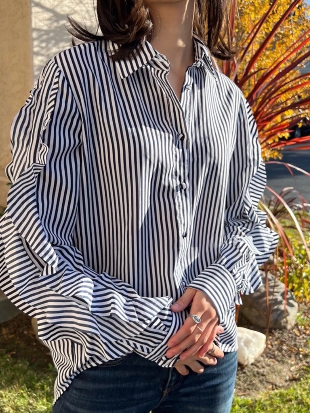 Banana Republic Dillon ruffle sleeve blouse